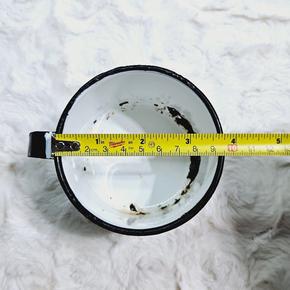 Antique Enamel Metal Coffee Tea Cup - Picture 7 of 9